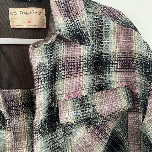 FREE PEOPLE WE THE FREE SHACKET FLANNEL SHIRT WOMENS - Picture 3 of 4